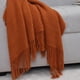 thumbnail image 5 of Hotel Solid Color Bed end Towel Blanket Solid Color Flag(Orange,70*230cm) Shawl blanket, sofa blanket, 5 of 5