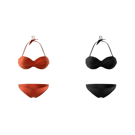 (2-Pack) Kcodviy Womens Detachable Strap High Swimsuits for Women with Shorts Underwire Waisted Bikini Sets Metal Breastfeeding Bathing Suit Ring Swimsuit Two Swimwear Swimsuit Women Piece Bath
