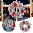 thumbnail image 2 of 17.71 Inch Cedar Christmas Wreath, Norfolk Pine with Ball Ornaments, Flower and Red Berries, Artificial Winter Wreath for Front Door Indoor Outdoor Holiday Decor, 2 of 7