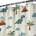 thumbnail image 3 of Light Green Dinosaurs Volcanoes Pattern Shower Curtain 72"x72" ,Bathroom Decorative Shower Curtains Set with 12 Hooks,Modern Waterproof Washable Shower Curtain, 3 of 6