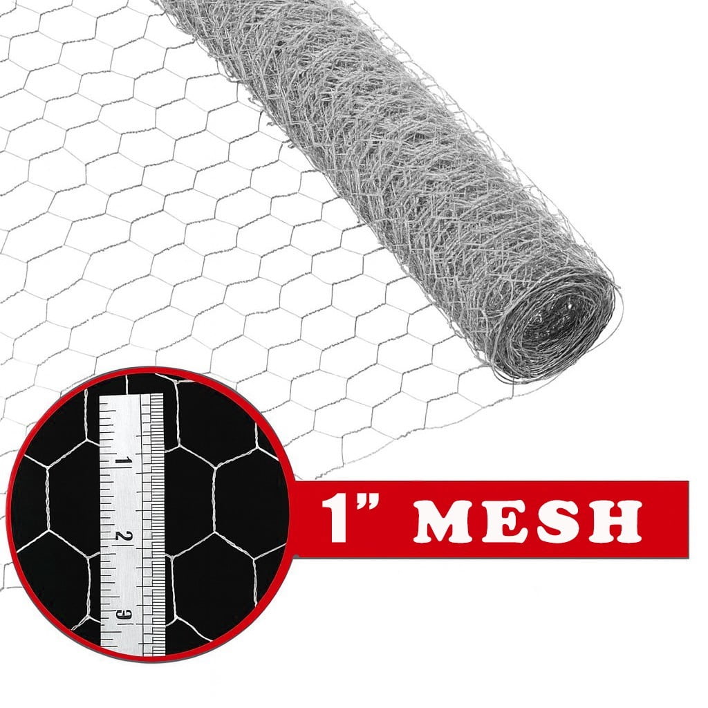 Hex Chicken Wire Fence Roll 3ft x 50 x 1" HEX Galvanized Garden Mesh Fence