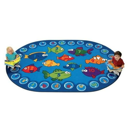 Fishing For Literacy Oval Rug - 113" Length x 81" Width - Oval