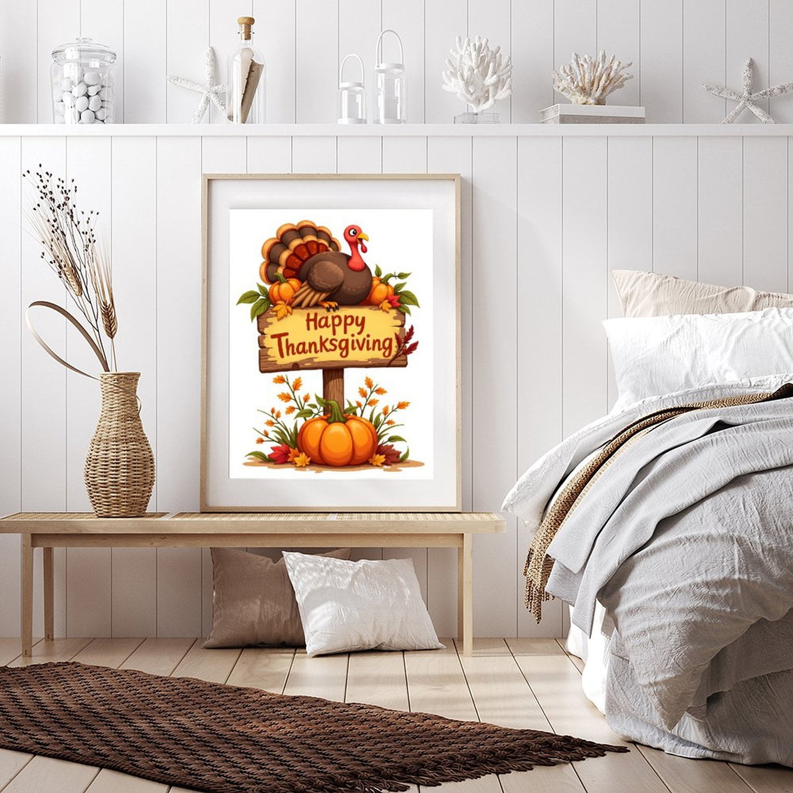 Diamond Art Kits for Adults - 5d Thanksgiving Turkey Autumn Sign Diamond Painting for Adults, Diamond Art for Adults Beginners, Diamond Painting Kits for Adults for Home Wall Decor