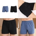 thumbnail image 2 of US 2 Pc Men's Knit Boxer Shorts 100% Cotton Plain Solid Assorted Color Underwear, 2 of 9