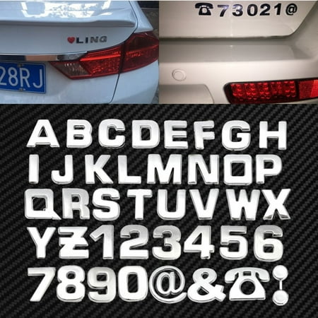 Chrome Car Badge - MATCC 40pcs 3D Car Emblem Sticker Alphabet Letter Phone Number Symbol Badge Decal DIY ABS Plastic Chrome Car Vehicle Van SUV Body Decor Self Adhesive Waterproof US