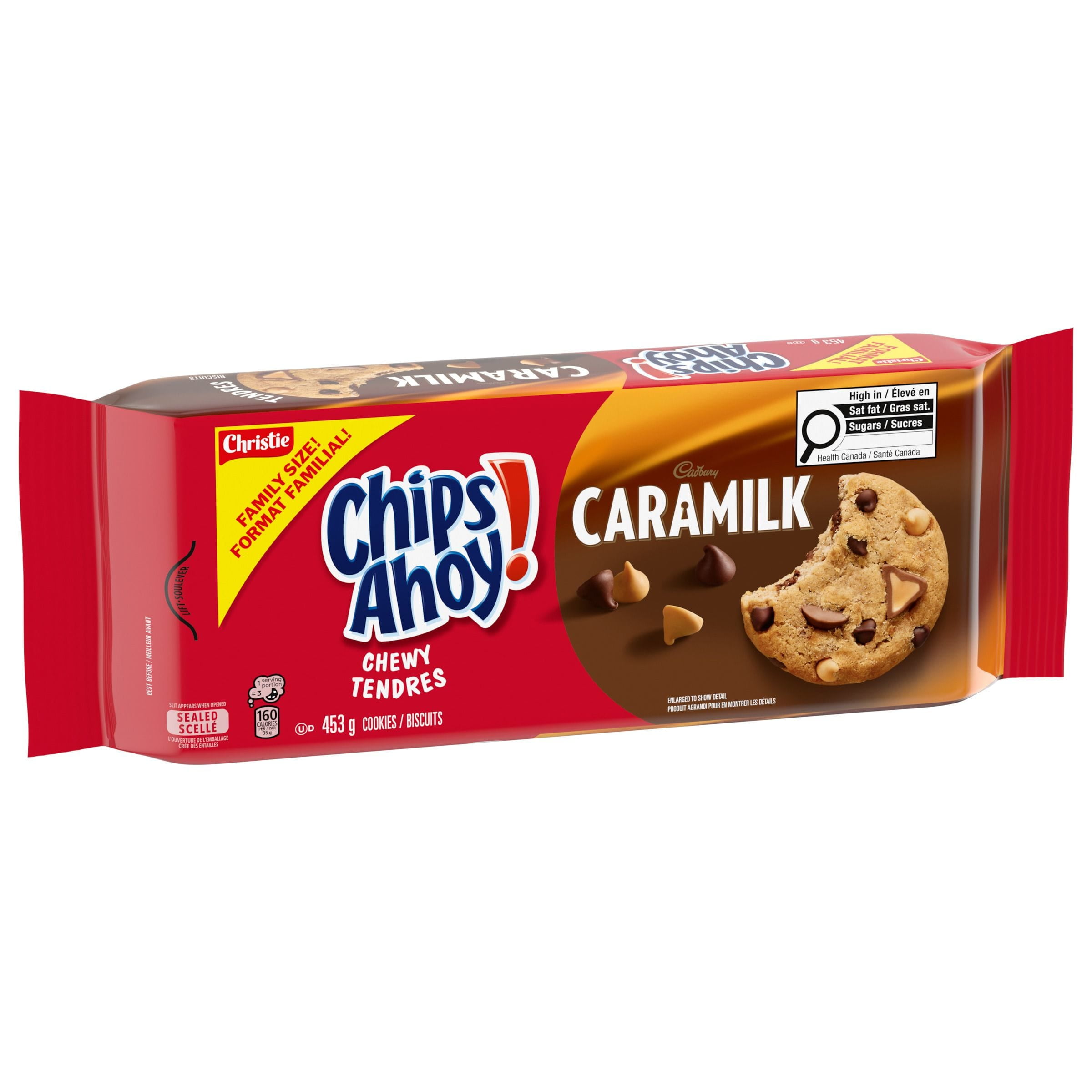 Biscuits CHIPS AHOY! CARAMILK, 1 emballage refermable, format familia