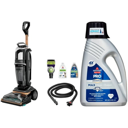 BISSELL Revolution HydroSteam Carpet Cleaner, 3428 & BISSELL Advanced Pro Max Clean + Protect Deep Cleaning Carpet Formula, 50 oz, 70E1