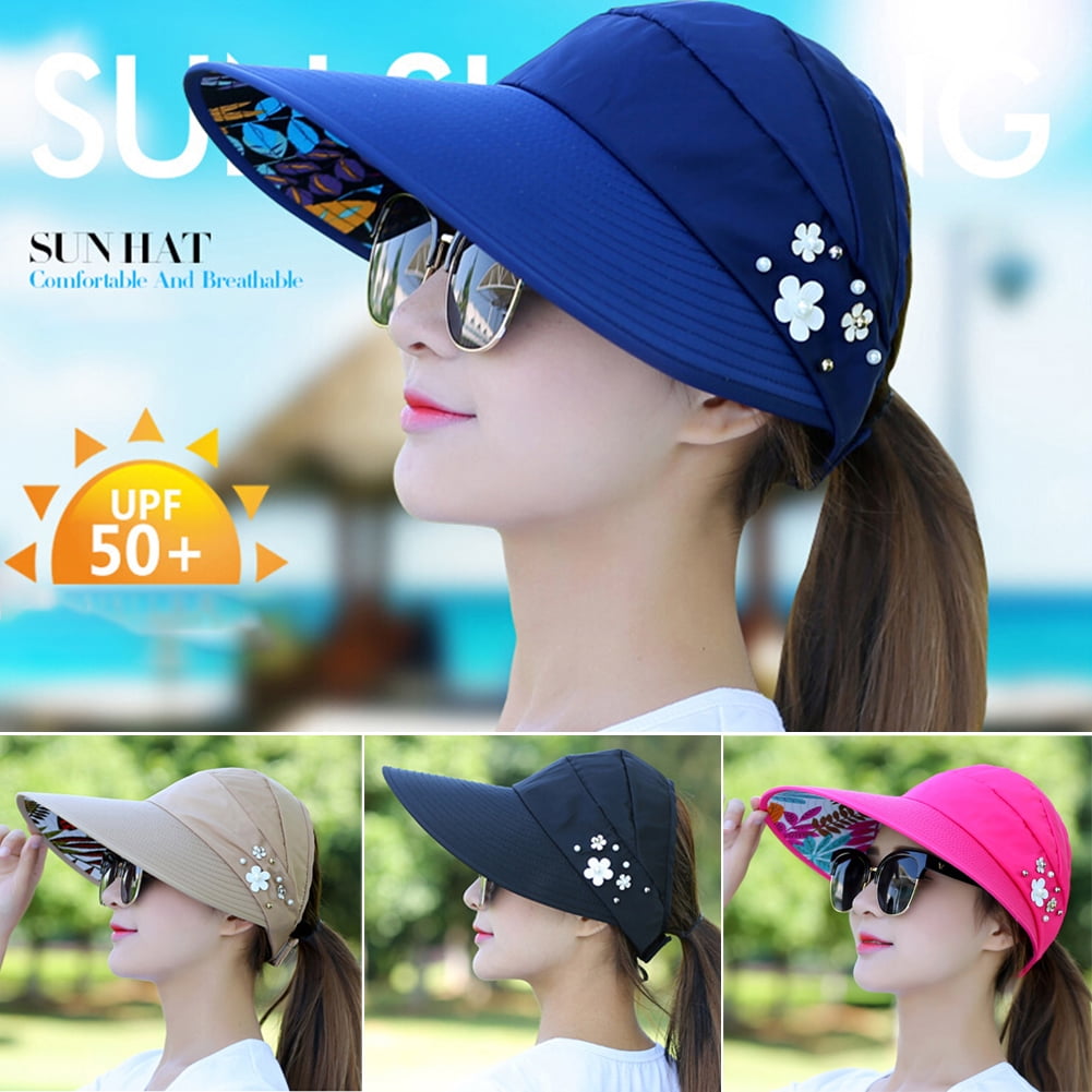 La moriposa Unisex Hologram Sun Visors Hat UV Protective Hat Cap Wide Brim Thicker Sunhat