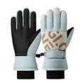 thumbnail image 4 of Winter Gloves Women Thermal Winter Fashion Must Haves Fleece Lined Touch Screen Light Blue Gloves, 4 of 4