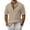 60-Khaki, variant on Mens Linen Shirt Short Sleeve Button Down Casual Summer Tops Pink XL