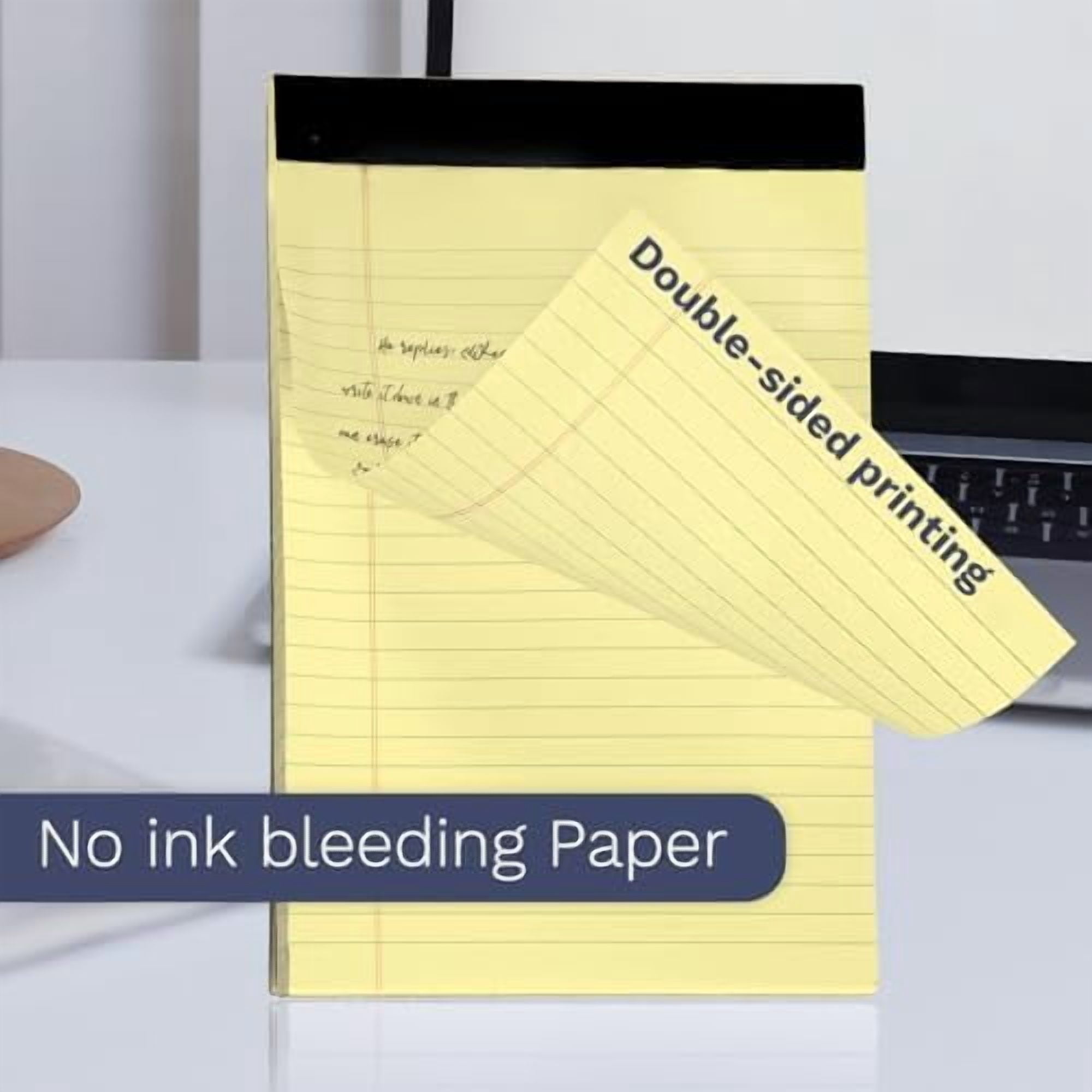 Tekola 12 Pack Yellow Note Pads 5x8, Small Legalpads 5x8 Yellow for Office, Perforated College Ruled Writing Pads - 30 Sheets Samll Notepad