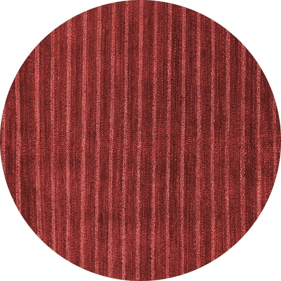 Ahgly Company Machine Washable Indoor Round Abstract Red Modern Area Rugs, 6' Round