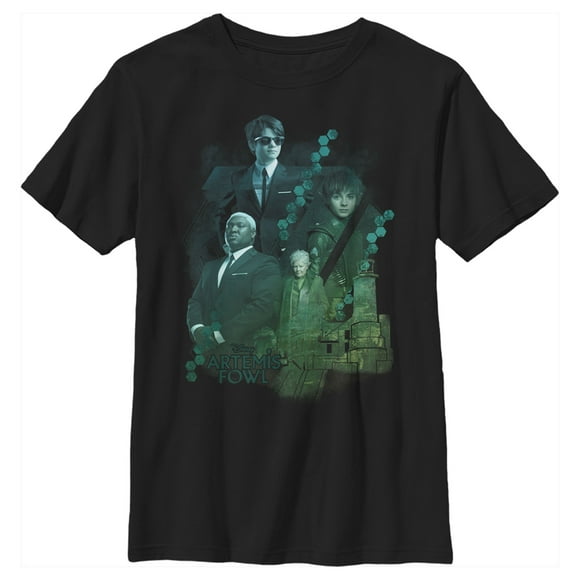Boy's Disney Artemis Fowl Group Shot  T-Shirt - Black - Large