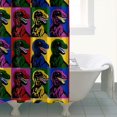 thumbnail image 4 of Colorful PopArt Dinosaurs Pattern Shower Curtain 84"x72" ,Bathroom Decorative Shower Curtains Set with 12 Hooks,Modern Waterproof Washable Shower Curtain, 4 of 6