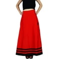 thumbnail image 2 of Bimba Women Long Maxi Skirt Faux Silk Boho Chic Skirts With Drawstring Waist, 2 of 6