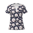thumbnail image 3 of Naloa Cute Basebal Print T-Shirts Short Sleeve V Neck Tees for Women Fashion Tops Trendy Lightweight Soft Casual Summer Outfits Clothes, 3 of 5