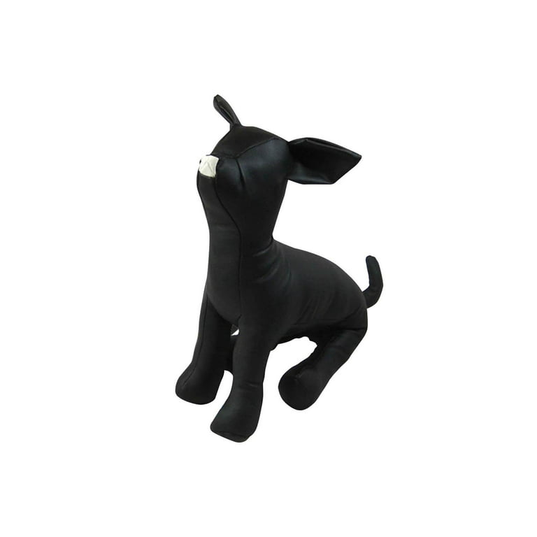 PU Leather Dog Mannequin Pet Clothing Form Display Stand Soft Dog Models  Size Black