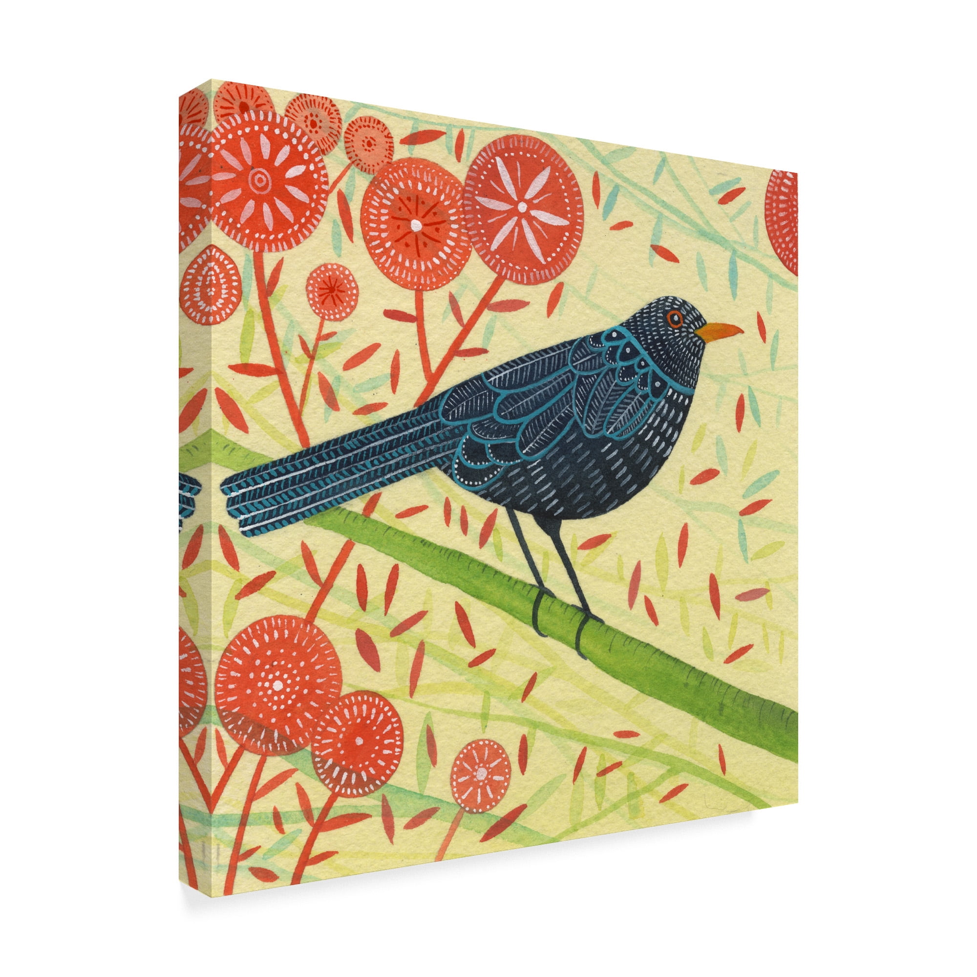 Trademark Fine Art 'Blackbird Portrait' Canvas Art by Michelle Campbell