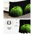 thumbnail image 4 of Green Fruit Ruffle Bed Skirt King Size Berry Drops Black Background Modern Art Adjustable Elastic Dust Bed Skirts Wrap Around Bedskirt Wrinkle Free Easy Fit with 18 Inch Drop, 4 of 8