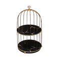 thumbnail image 4 of Cosmetics Iron Storage Rack Jewelry Bathroom Makeup Holder Dessert Display Stand black gold 2 tier, 4 of 9