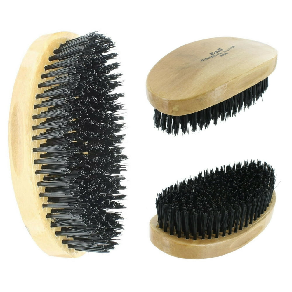 Curved Reinforced Hard Boar Bristle Military Palm Wave Hair Brush by