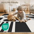 thumbnail image 4 of ODIKA 4'x6' Washable Area Rug Pet Friendly, Non-Shedding Black White Geometric Contrast Design Modern Artistic Stripes and Circles for Bedroom, Reading Nook, 4 of 7