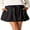 01-Blac, variant on JWD Women's High Waisted Bubble Skorts Paperbag Elastic Waist Mini Skirt with Pockets Casual Summer Cute Ruffle Tie Belt Short Pants Black L