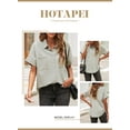 thumbnail image 4 of HOTAPEI Button Down Shirts for Women Casual Vintage V Neck Short Sleeve Tops With Pockets, 4 of 6