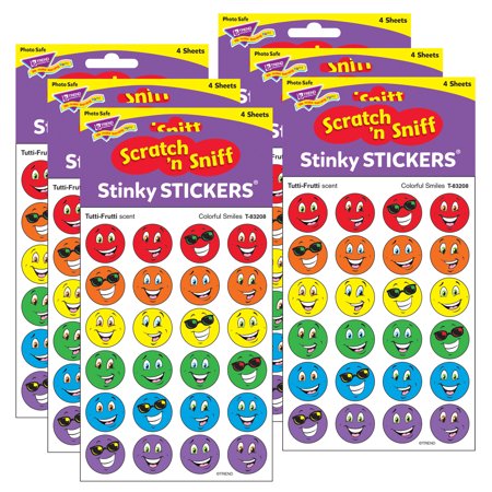 UPC: 0194629034093 | TREND Colorful Smiles/Tutti-Frutti Stinky Stickers  96 Per Pack  6 Packs