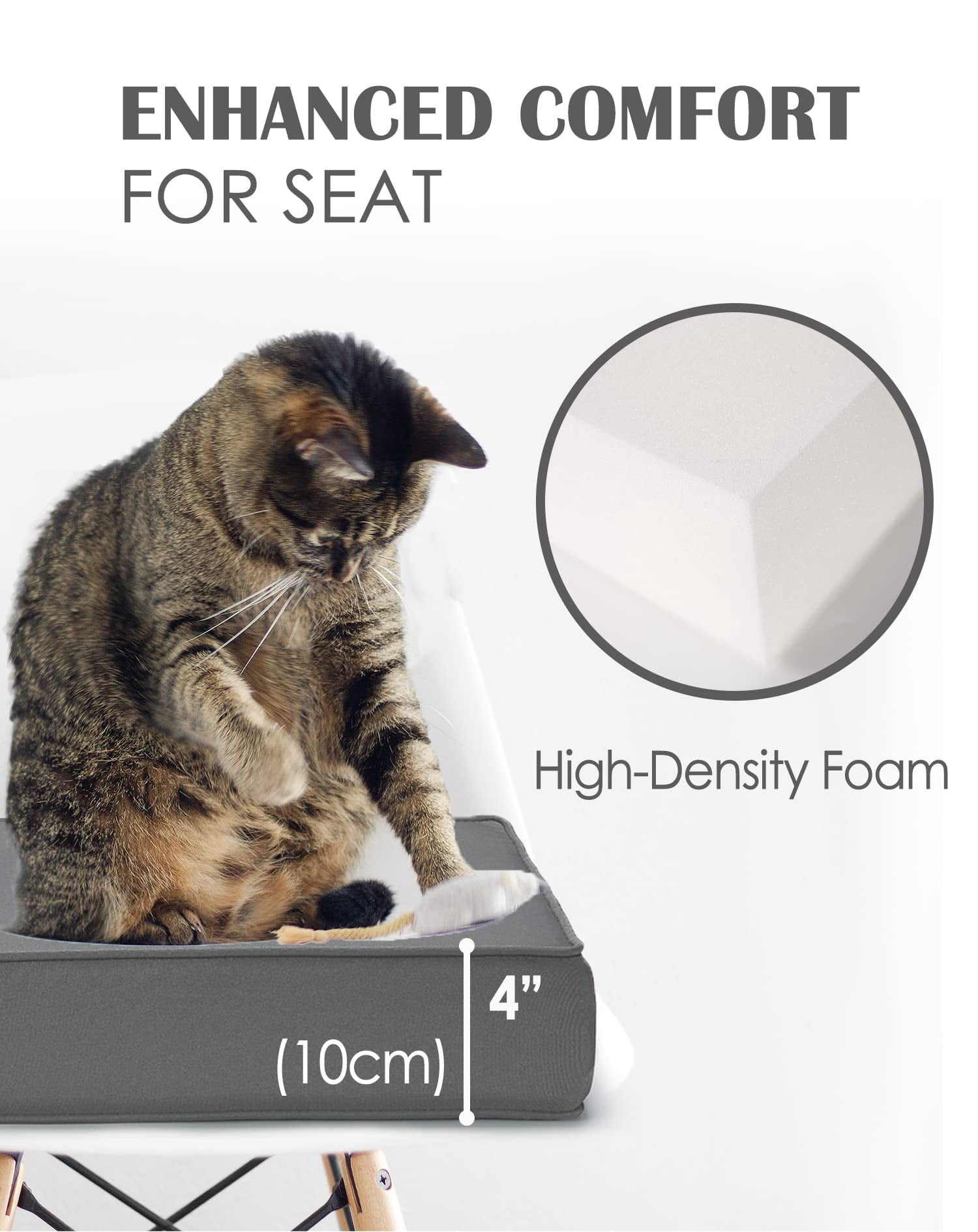Juiluna Patio Chair Cushion for Outdoor Furniture 19x19x4 Inch, Waterproof Outdoor Seat Cushions for Patio Furniture, Garden Sofa Couch Chair Cushions with Ties, Set of 2, Dark Gray