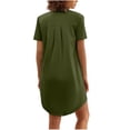 thumbnail image 2 of Besolor Nightgowns for Women Button down Short Sleeve Sleep Shirt V Neck Nightshirt Casual Soft Sleepwear Pajams Dress, 2 of 7