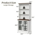 thumbnail image 2 of Tall Bookshelves, 5 Tiers Bookcase 72 inch Floor Standing Organizer and Storage, White Color and Brown Board Design Fits Mordern Vintage Farmhouse Decor Home Office Living Room, 2 of 6