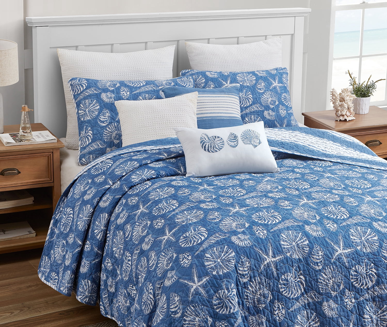 HOME RETREAT Mare Blue Soft Cotton 2 Piece Quilt Set - Twin