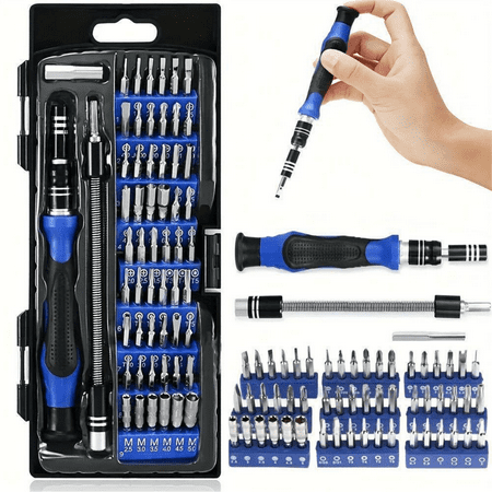 Precision Screwdriver Set 61 in 1 Small Screwdriver Set with 57 Precision Bits Portable Repair Tool Kit Magnetic Screw Driver Kit with Extension Rod for Smartphone PC Watch Toys Blu