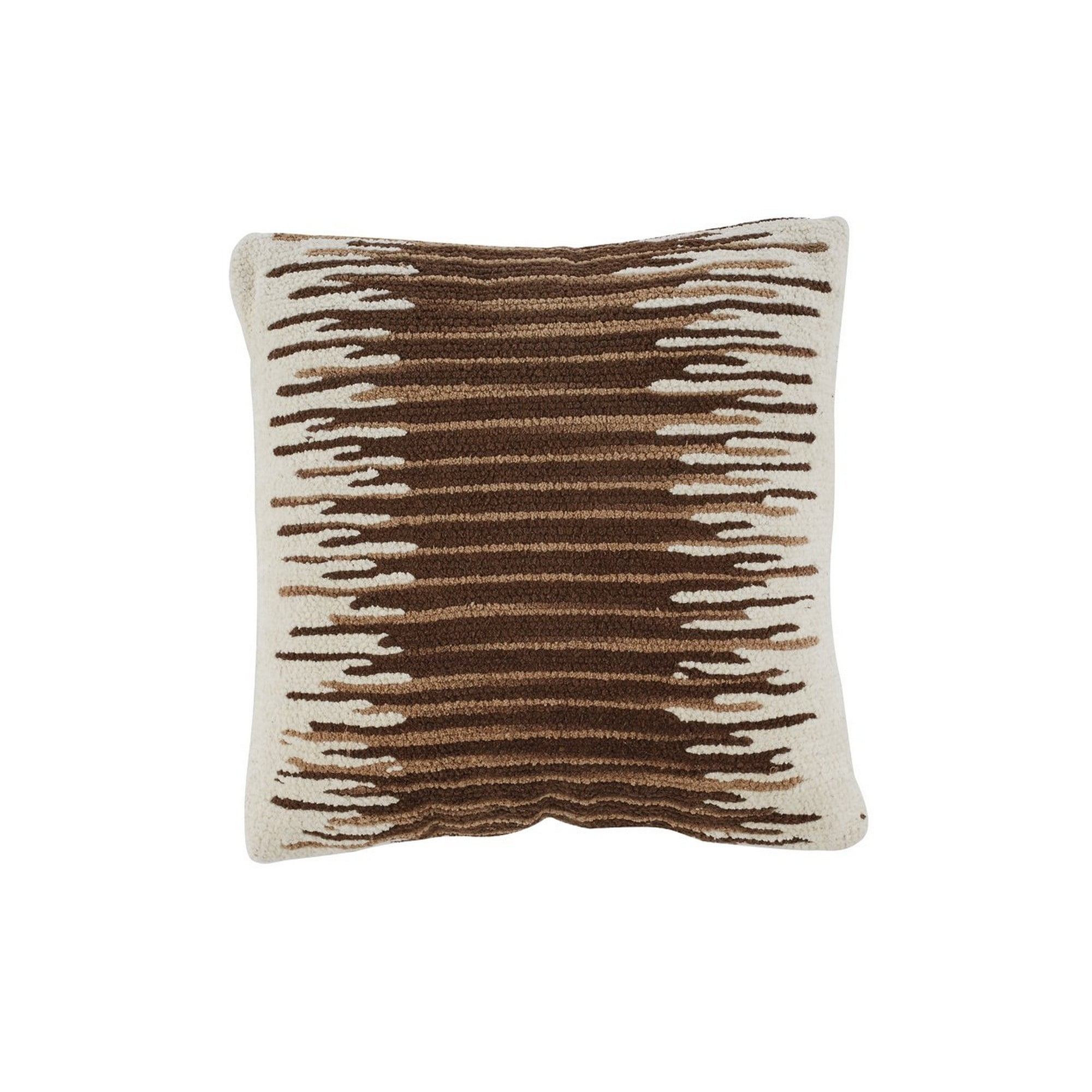 20 x 20 Cotton Accent Pillow with Nubby Texture, Set of 4, Cream and