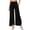 Black, variant on Womens Effortless Wide Leg Casual Pants with Front Slits Minimalist Everyday Trousers for Work and Leisure Ankle Length Black S