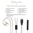 thumbnail image 4 of JCALLY LT4C100 4 Strands 5N Purity Oxygen-free Copper Silver Plated Headset Upgrade Cable Three Button Earphone Upgraded Cable(MMCX Connector), 4 of 9