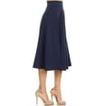 thumbnail image 4 of Moa Collection Women's Casual High Waist A-Line Midi Skirt with Elastic Waistband, 4 of 6
