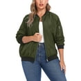 thumbnail image 1 of INVOLAND Womens Jacket Plus Size Bomber Jackets Lightweight with Pockets Zip Up Quilted casual coat Outwear, 1 of 4