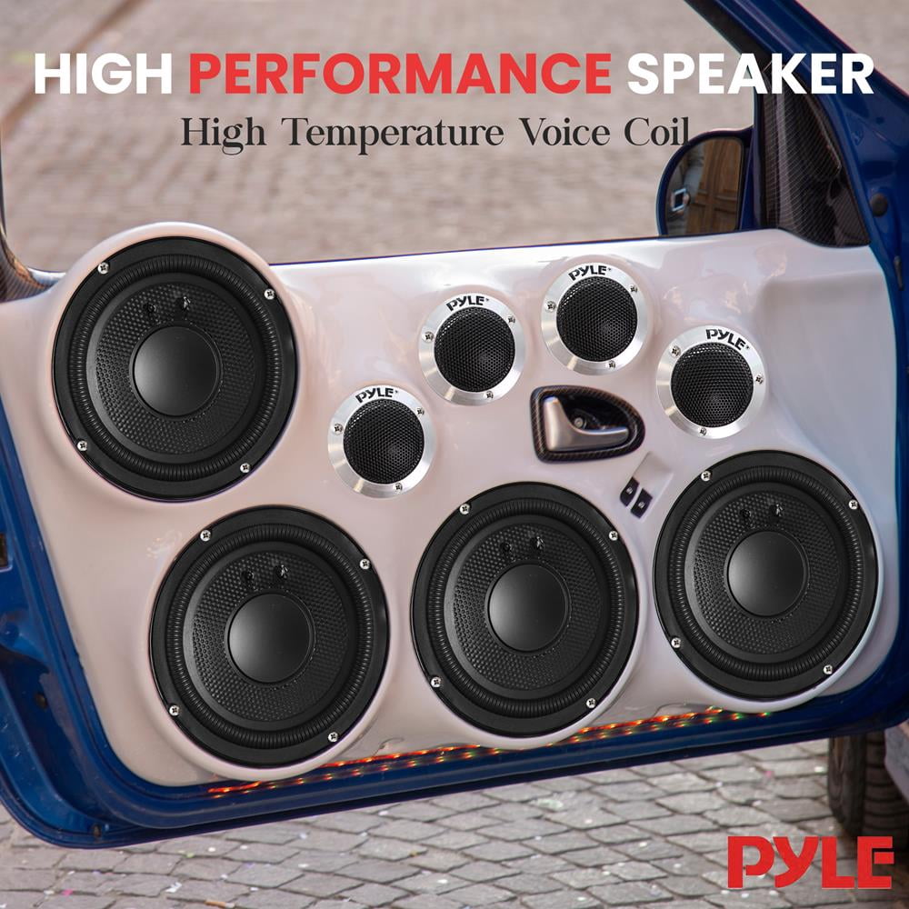 Pyle Dual Titanium Dome Car Audio Tweeters 1 Pair 1” Voice Coil 80 Watts at 4-Ohm, 2.5"