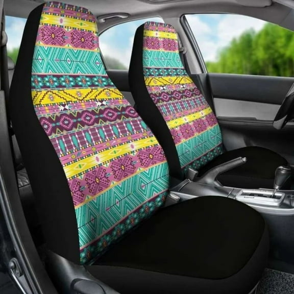 Boho Aztec Art Custom Car Seat Covers Pack of 2 Universal Front Seat Protective Cover