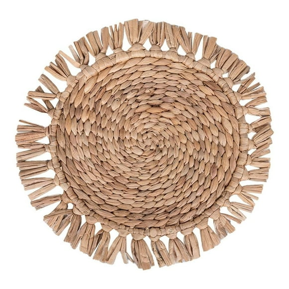 Mantel individual Hometrends Redondo Fibra Natural con flecos