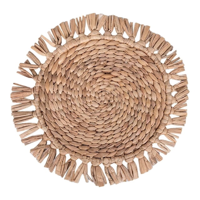 Mantel individual Hometrends Redondo Fibra Natural con flecos