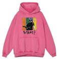 thumbnail image 2 of Sudadera con capucha retro desgastada con diseño de gato negro y cuchillo para hombre, moda de gran tamaño, cálida, 100 % algodón, ropa de calle, sudadera holgada, 2 of 4