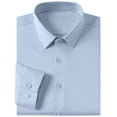 thumbnail image 4 of Zylanna Men's Formal Dress Shirts, Long Sleeve Solid Button Business Turn Down Collar Shirts Light Blue Size 2XL, 4 of 5