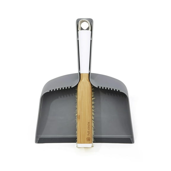 Full Circle Clean Team Brush and Dust Pan Set, Gray & White