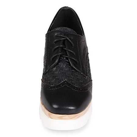 wanted gallaway wedge oxford platform lace walmart