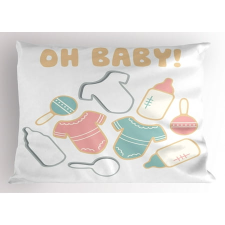 Oh Baby Pillow Sham Newborn Baby Element Pattern With Infant