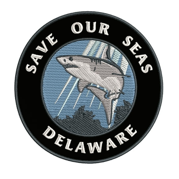 Save Our Seas! Delaware 3.5 Inch Iron Or Sew On Embroidered Fabric Badge Patch Ocean Beach, Salt Life Iconic Series