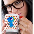thumbnail image 2 of 3drose, Print of Baby Blue Dino on Orange Dots, 11oz Two-tone Red Mug, 2 of 6